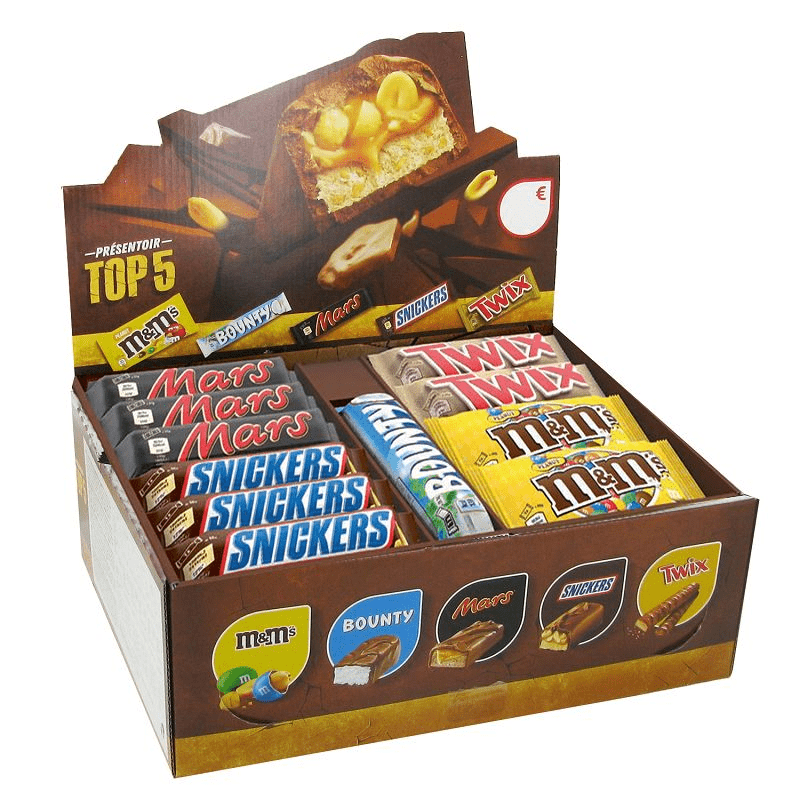 Boite Assortiment TOP 5 – 53 barres/sachets chocolatés assortis 