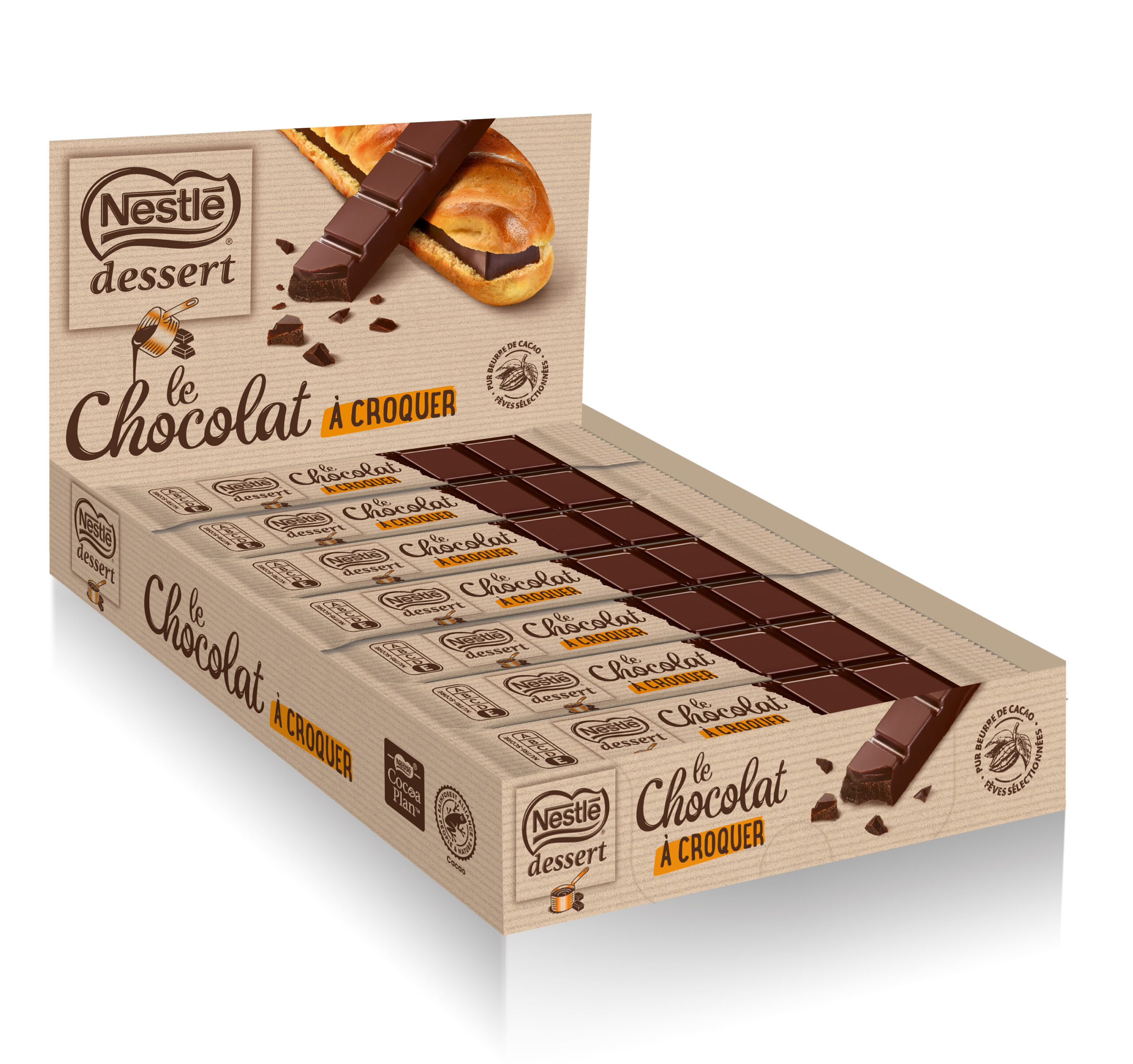 Display de 14 barres Chocolat à croquer noir Nestlé Dessert 14x32g = 448g